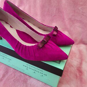 Miss L Fire 'Marilyn' Pointed Toe Suede Stiletto Fuchsia Pink Size 41 / 10